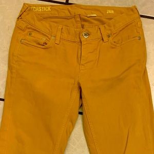 J.crew mustard matchstick jeans
